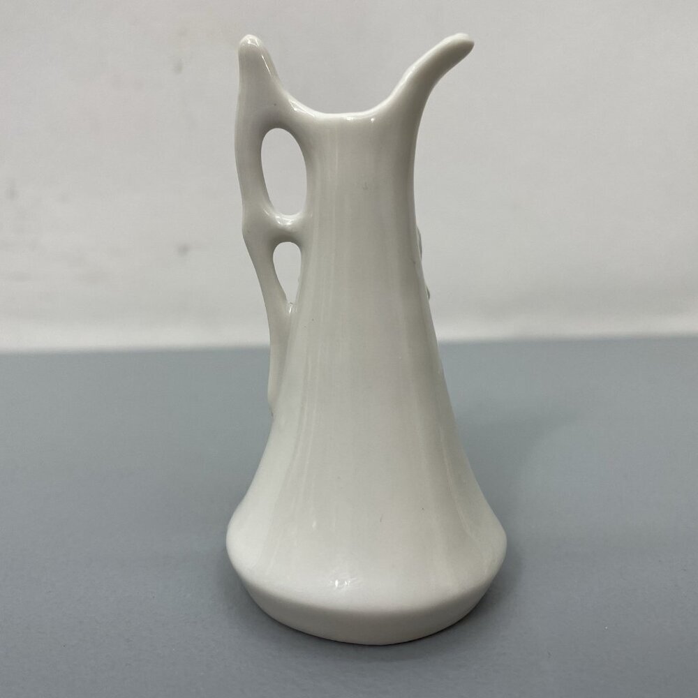 Mini Miniature Vase Pitcher Shoes Porcelain White Floral Flower Made in Japan - Picture 4 of 16